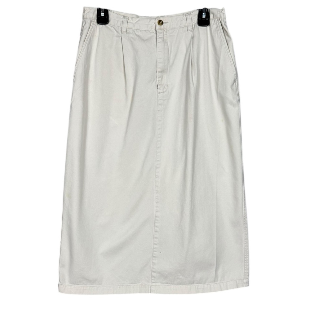 Vtg Eddie Bauer Midi‎ Skirt Size 12P Preppy Twee Soft Girl Cotton Minimalist